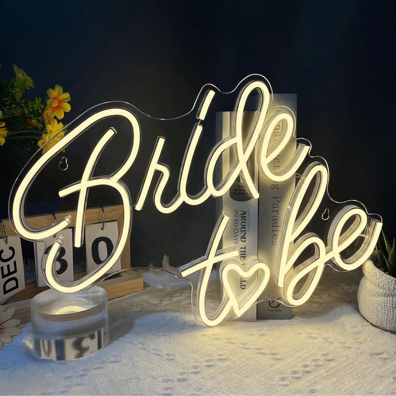 BerniceKelly لافتة نيون للعروس، لافتات نيون LED دافئة بيضاء، لافتات ضوء زفاف USB لحفلة استحمام العروس وحفلة خطوبة، خلفية للحفل - Image 1